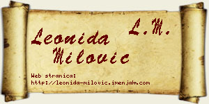 Leonida Milović vizit kartica